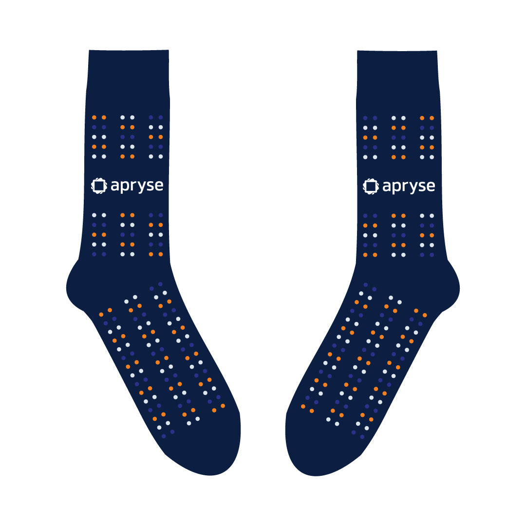 Apryse Sock - Navy with polka dots