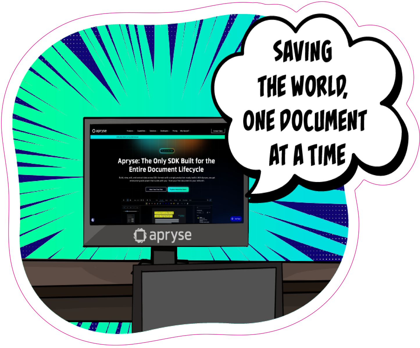 Apryse Sticker "Saving document"