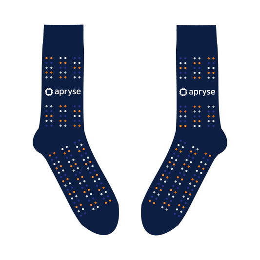 Apryse Sock - Navy with polka dots