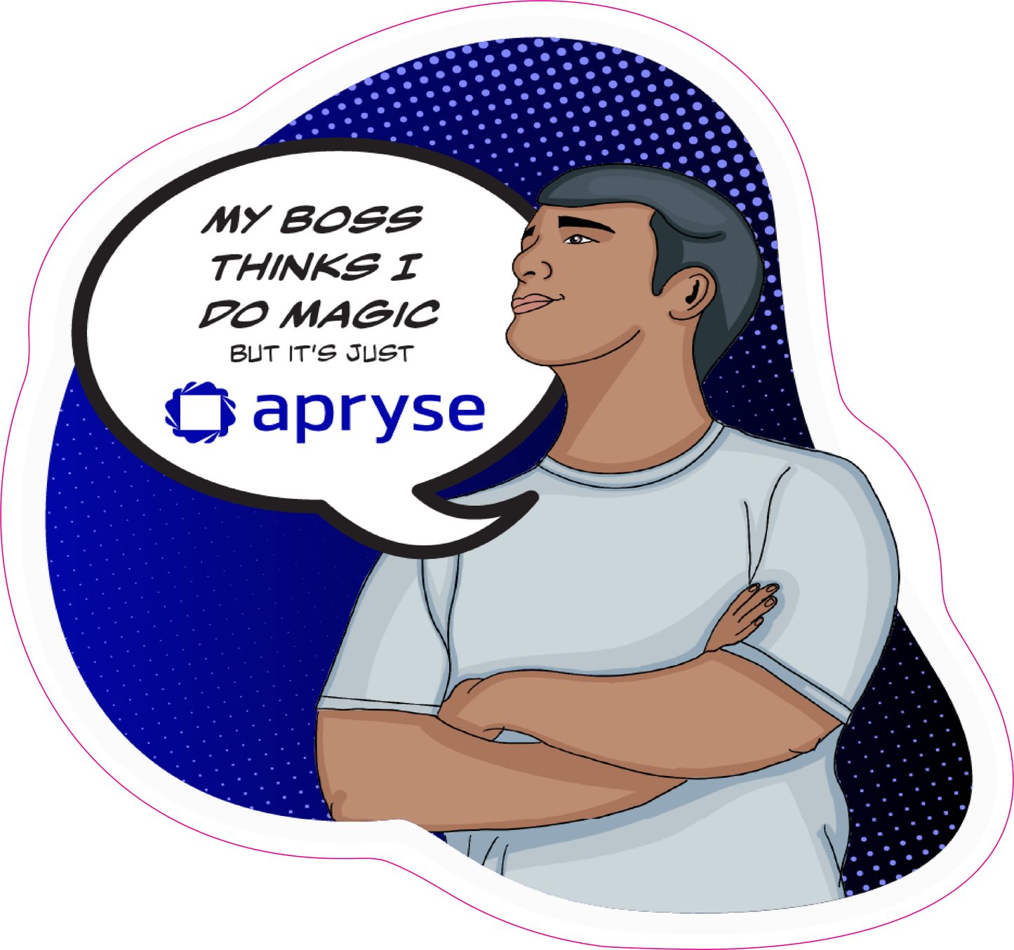Apryse sticker "I do Magic"